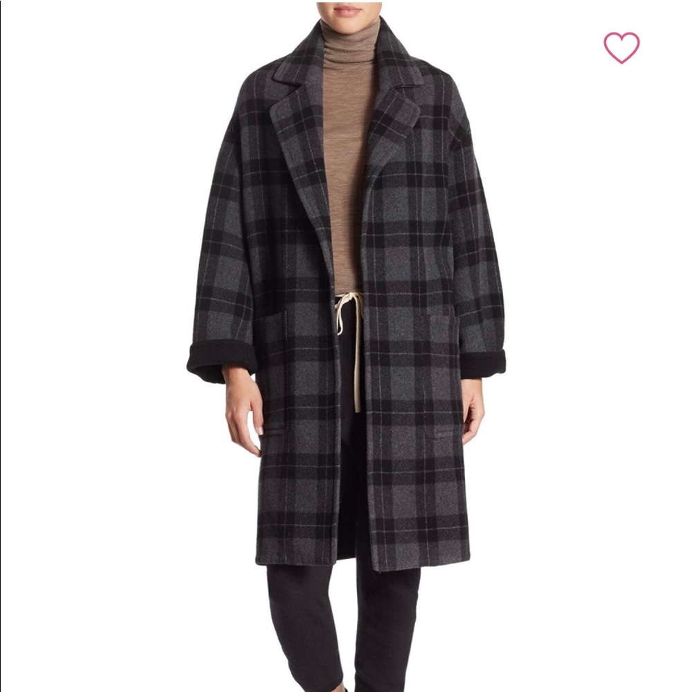 Vince Plaid Car Coat